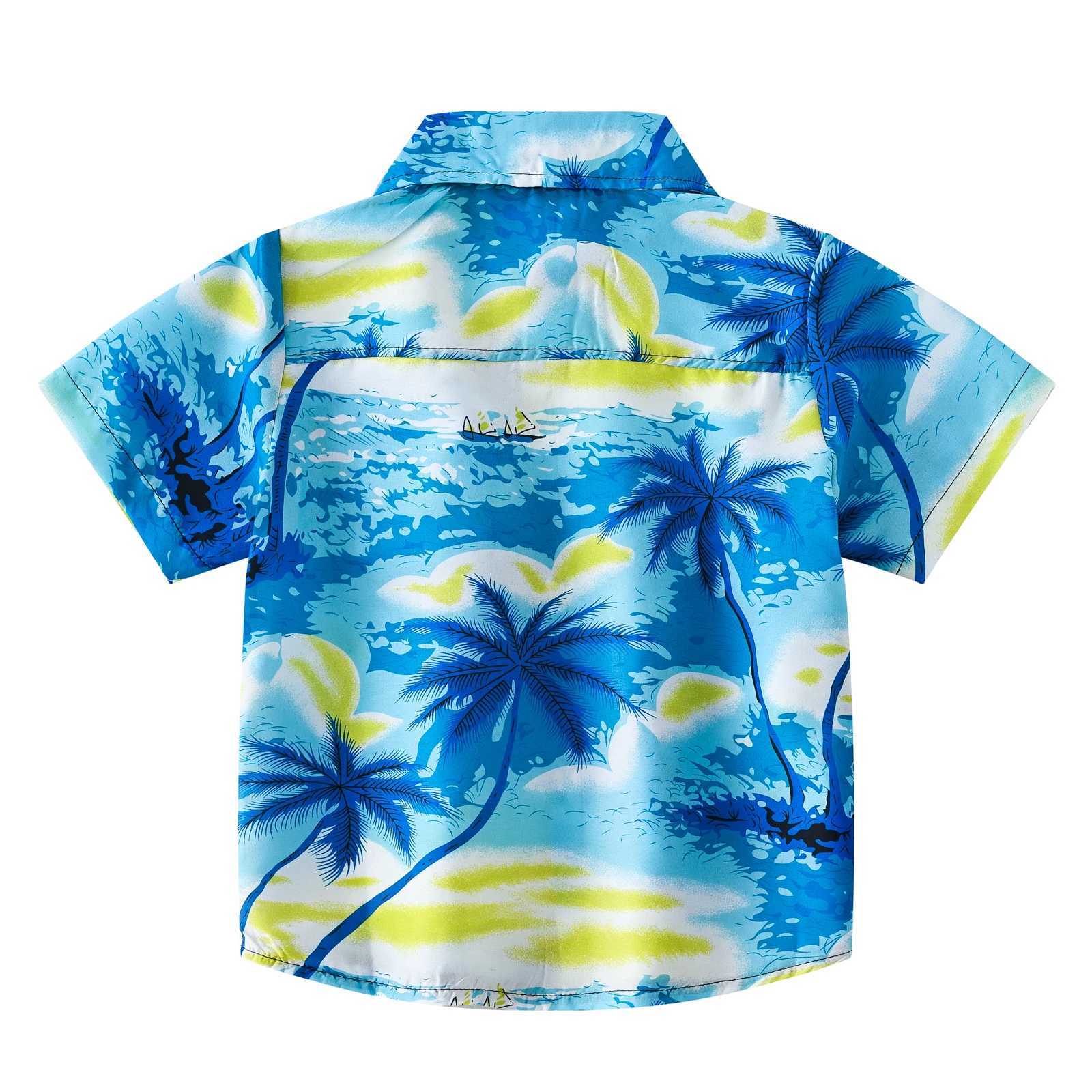 Cool and Comfortable Summer Coconut Palm Beach Boys and Girls ShirtsW240729