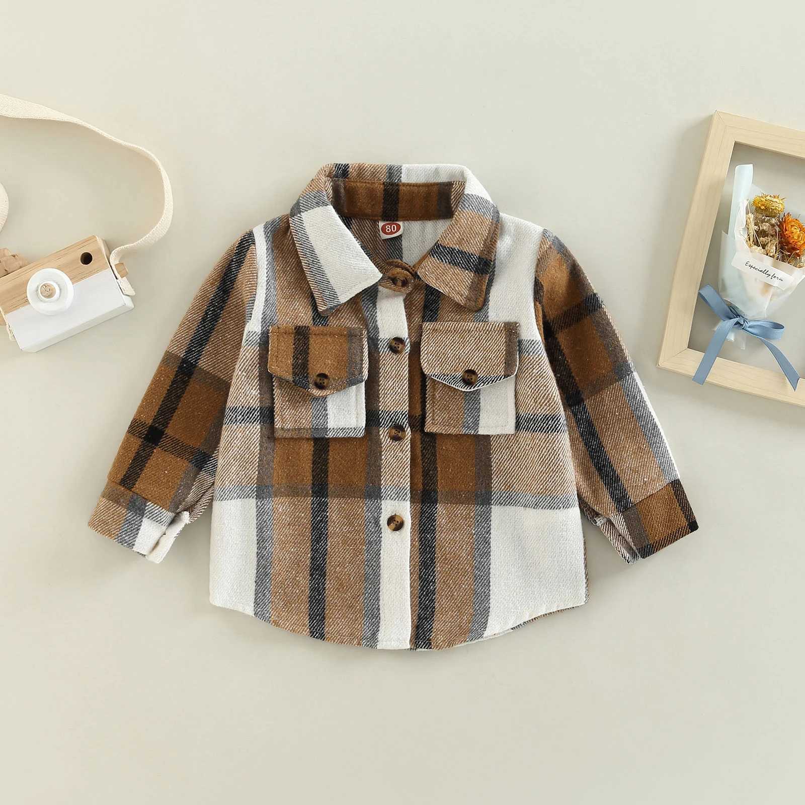 Autumn boys and girls colorful plain weave shirt jacket casual lapel long sleeved button up cardigan jacketW240729