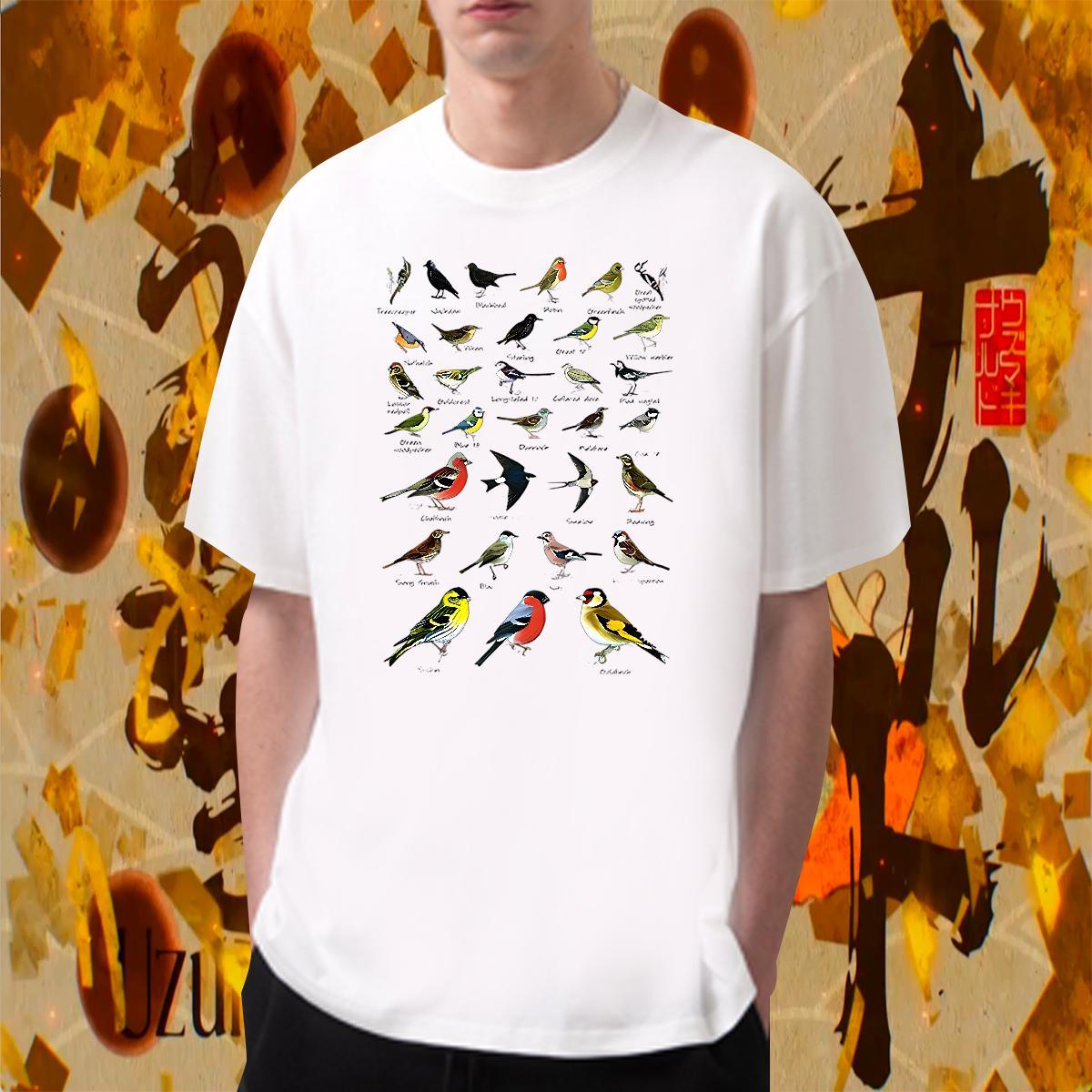 Cool Tshirts 230g Pure Cotton Street wear Hip Hop bird White Plus Size Short Sleeve Soft DIY Man T Shirts Clothings