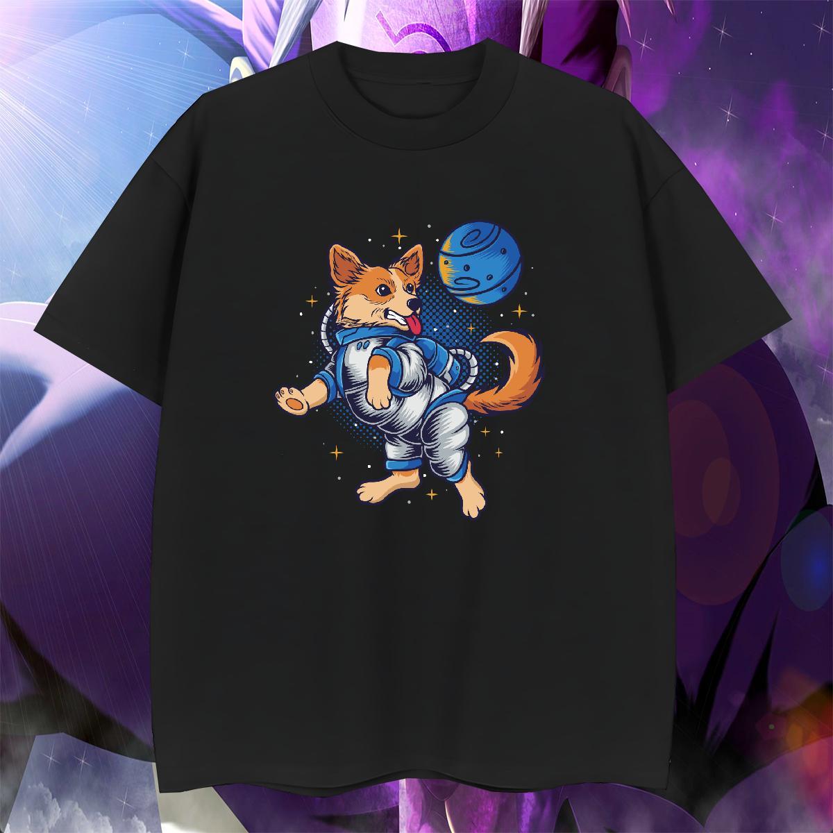 Loose Fit Tshirt for Man Woman 230g Cotton Casual dog Black White Breathable Short Sleeve Designer Mens T Shirts Tees Shirts