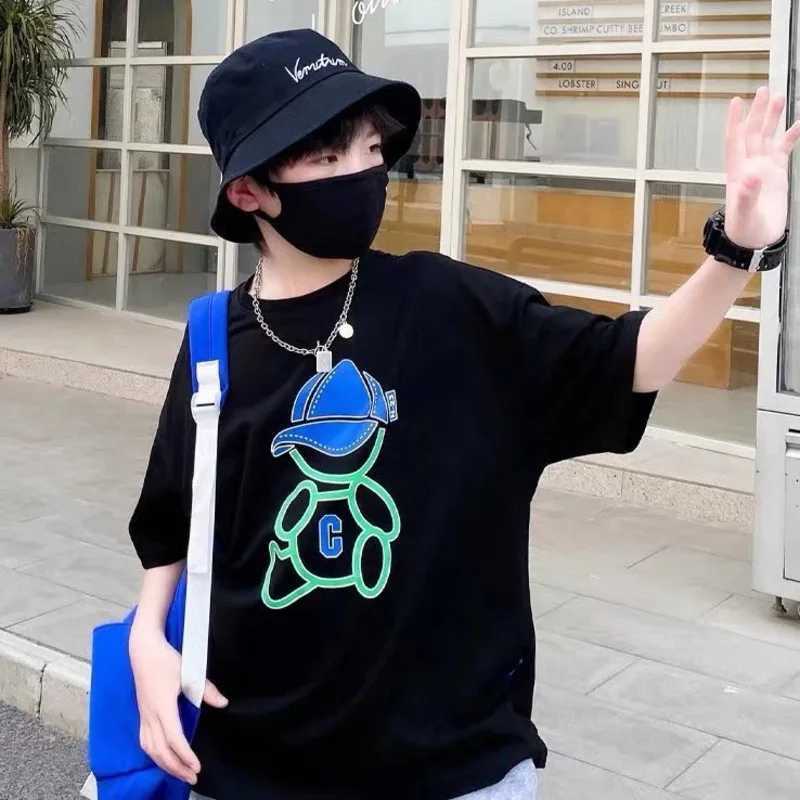 T-shirts Summer Cool Kids Boy Casual Tops Cartoon Print Trendy Childrens T-shirt Short Sleeve European And American Style Toddler TeesL24729