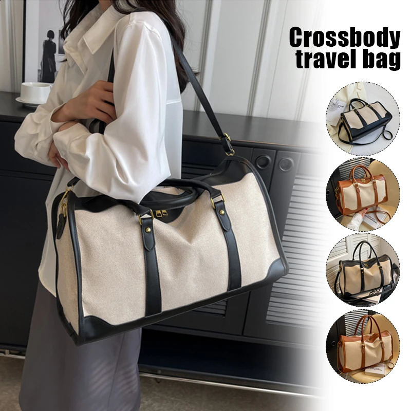 Short-Haul Travel Bag Large Capacity Casual Single Shoulder Crossbody Bag Women Tote Handbags Portable Canvas Bag 240729
