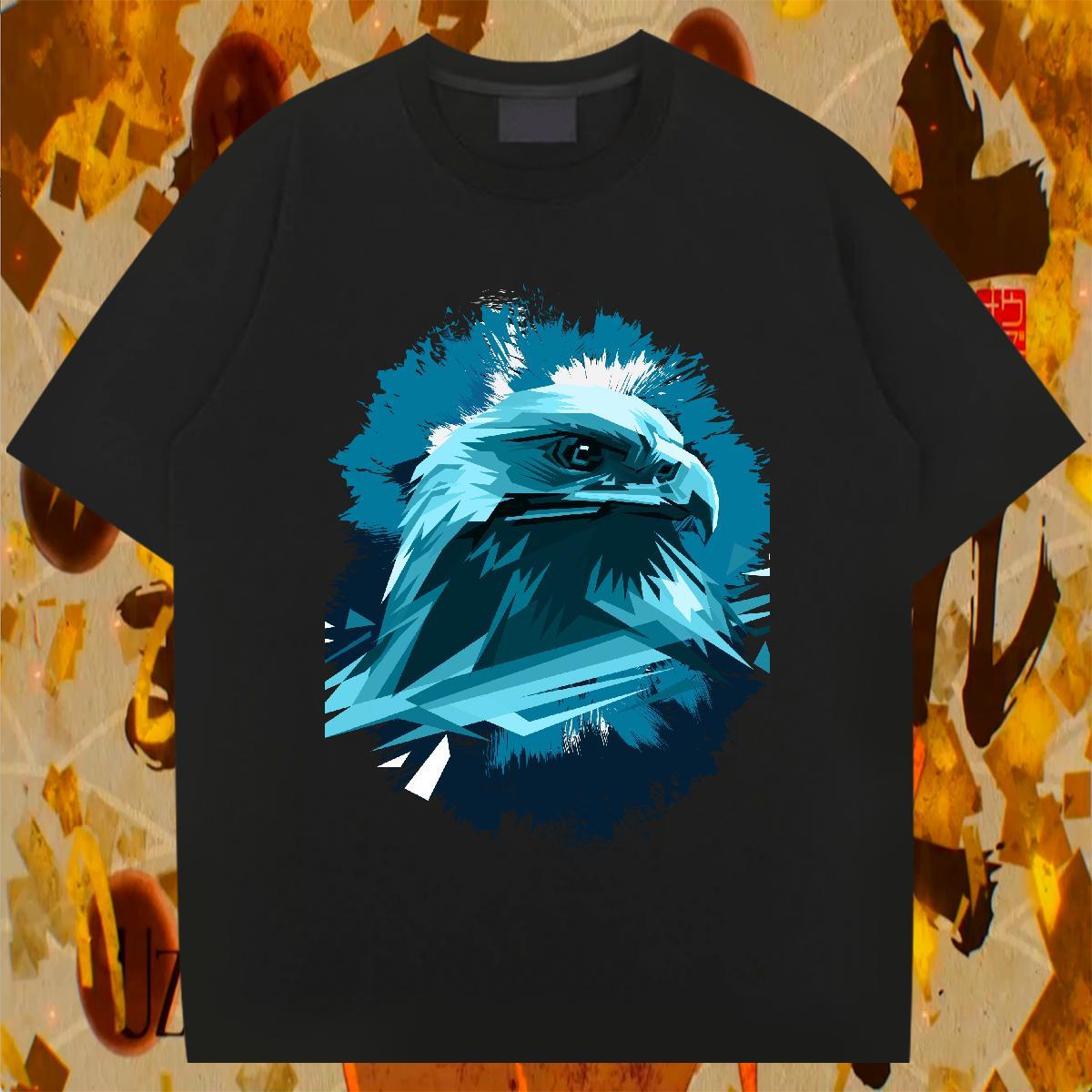 Popular Men Tops Tees 230g 100% Cotton Casual Beach eagle Oversized 4XL Crew Neck Breathable Wholesale T shirt Polos