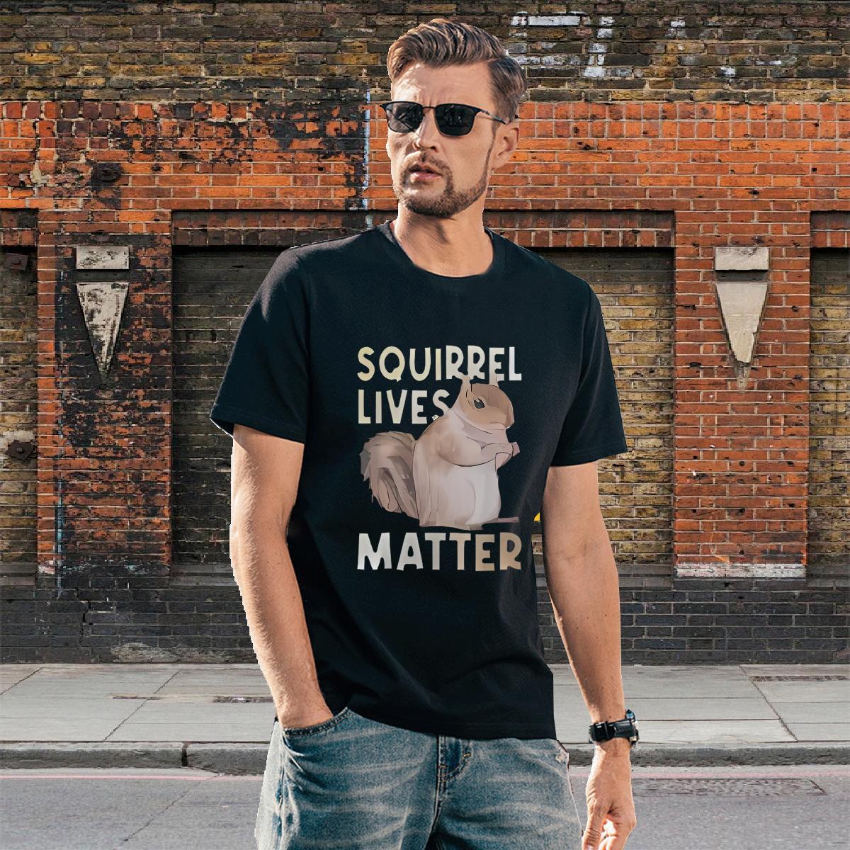 Loose Men Clothes T-Shirt 230g Pure Cotton Spring Summer squirrel DIY Printed Crew Neck New Designer Men T Shirts Clothings