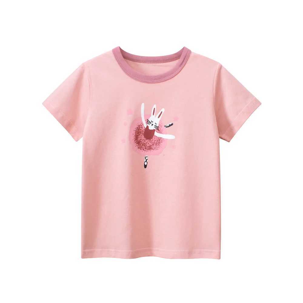 T-shirts 1-9T Summer Girls T Shirt Toddler Kid Tshirt Baby Clothes Short Sleeve Basic Top Infant Cute Sweet Cotton OutfitL24729