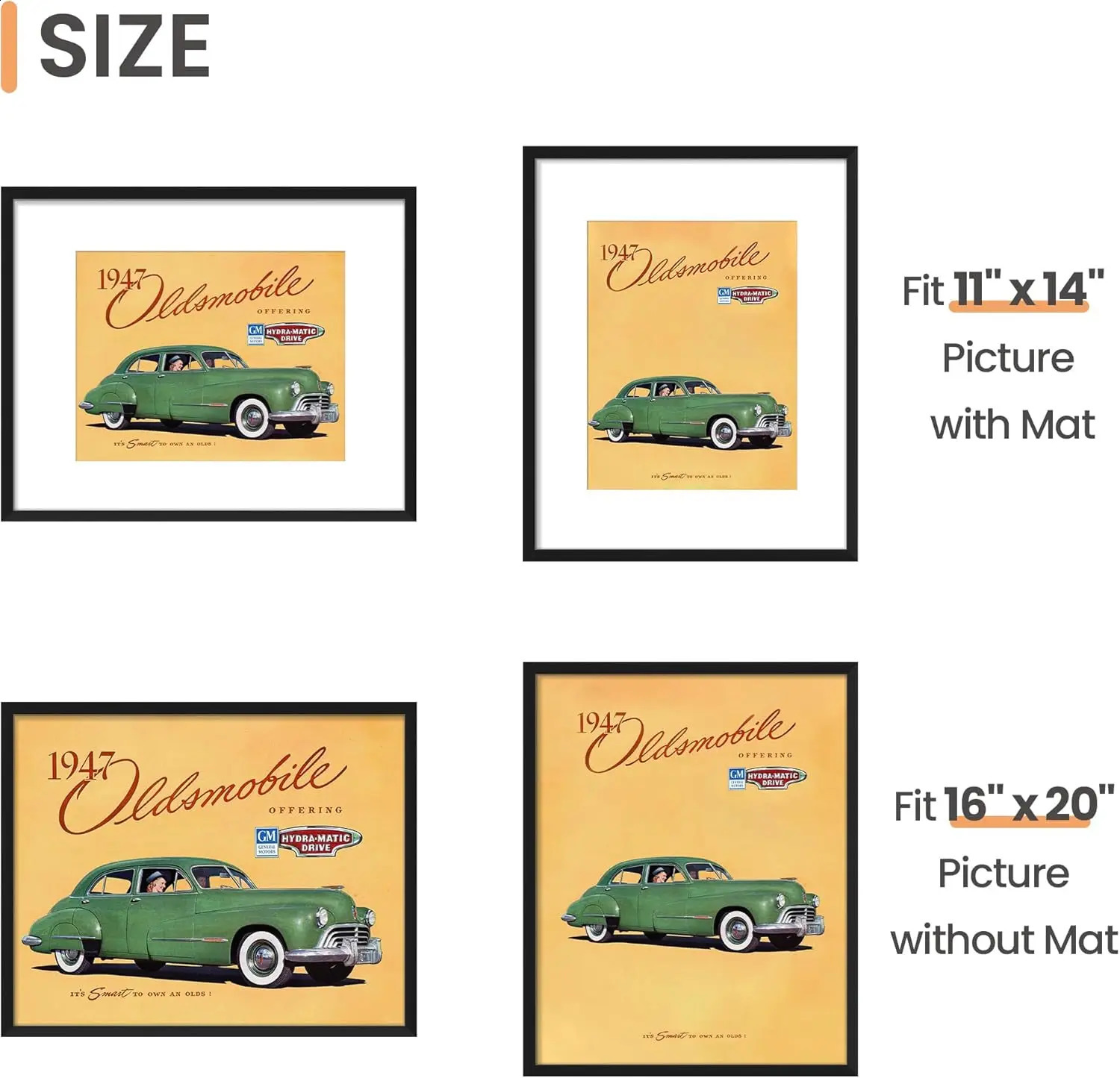 2026 Upsimples 16X20 Picture Frame Set Of 5 Display Pictures 11X14 With Mat Or Without Wall Gallery Poster Frames Black 240722 H260306