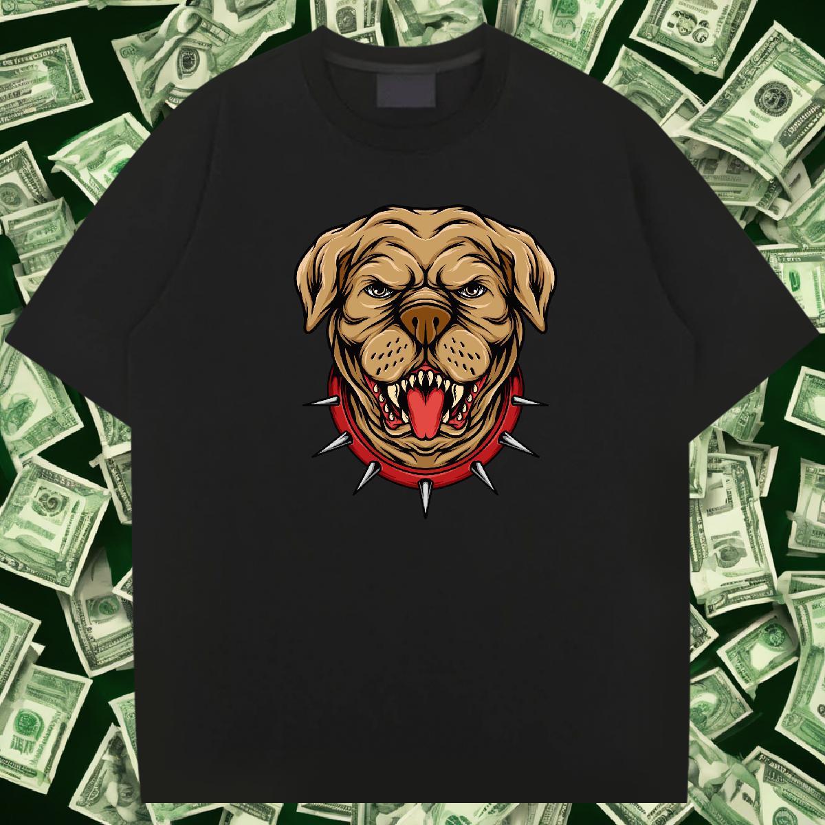 Cool Design Men Tops Tees 230g 100% Cotton Hip Hop Street dog Asian Size O Neck Short Sleeves Fashion T Shirts Men Top Tees