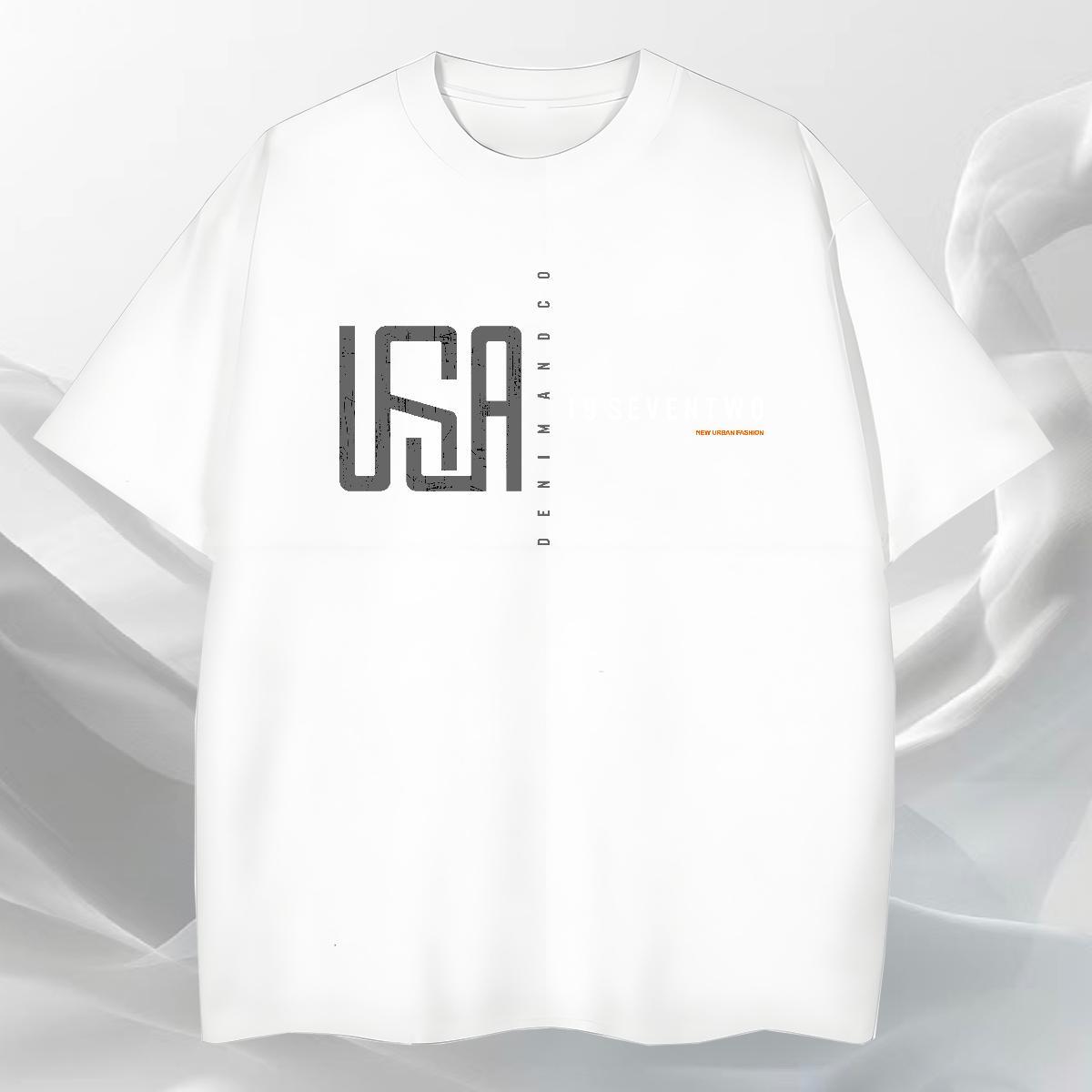Classic Mens Tshirts 100% Cotton 230g Sports Casual letter Oversized Breathable Short Sleeve Brand T Shirts Men Tees