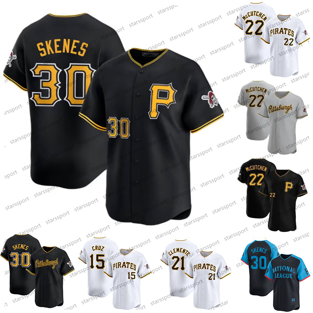 30 Paul Skenes 2024 Pirates Jerseys Andrew 22 McCutchen Henry Davis Aroldis Chapman Rowdy Tellez Bryan Reynolds Oneil Cruz A. Taylor Edward Olivares Hayes Pittsburgh