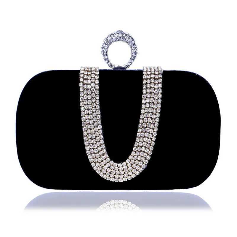Luxury Women Evening Bags Diamond luxury Clutch bag Party Diamonds Lady black Red Chain Shoulder bag Handbags for PurseXJ240729
