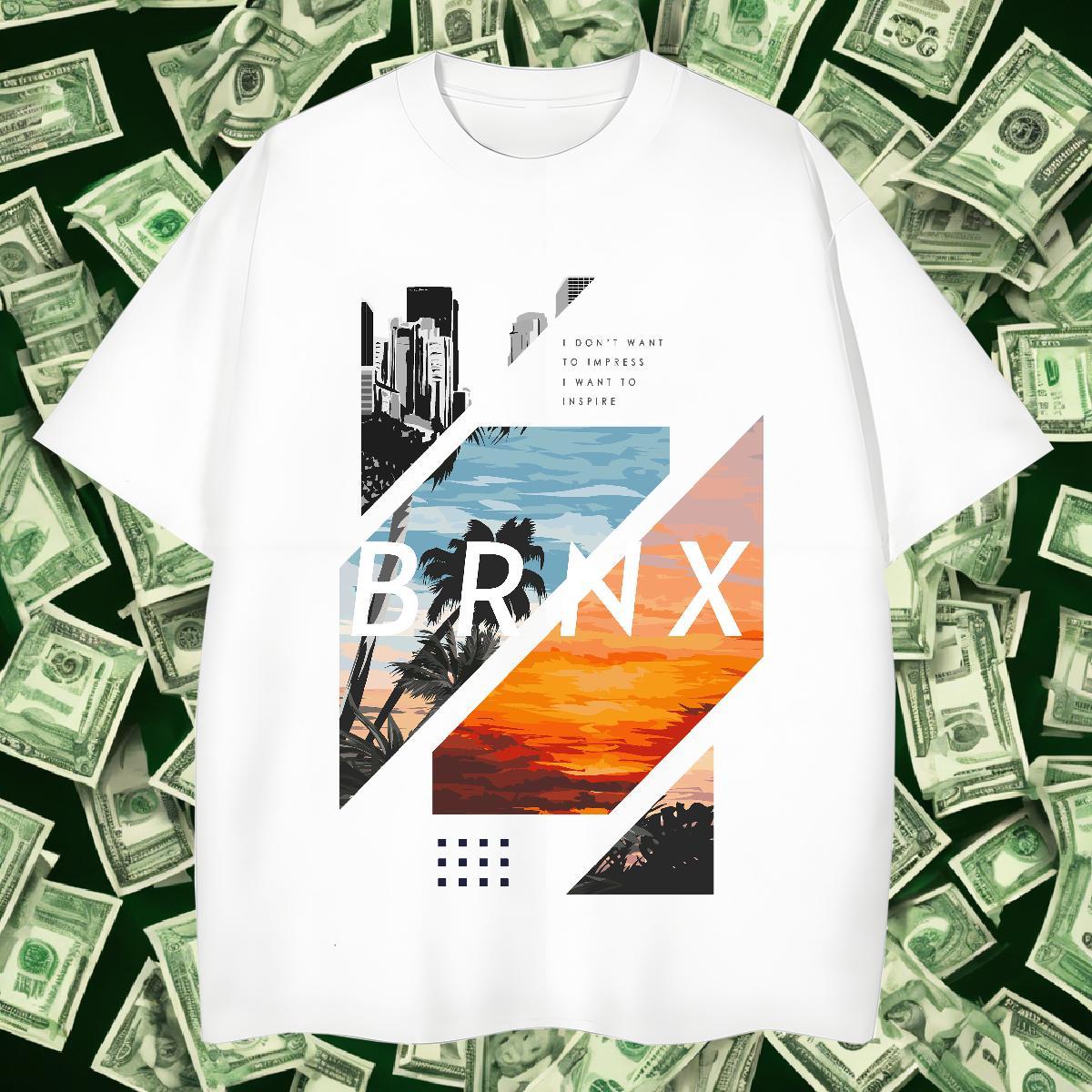 Unisex Men Clothes T-Shirt 230g 100% Cotton Beach tree DIY Logo Oversized Crew Neck Designer T-Shirts for Men Polos