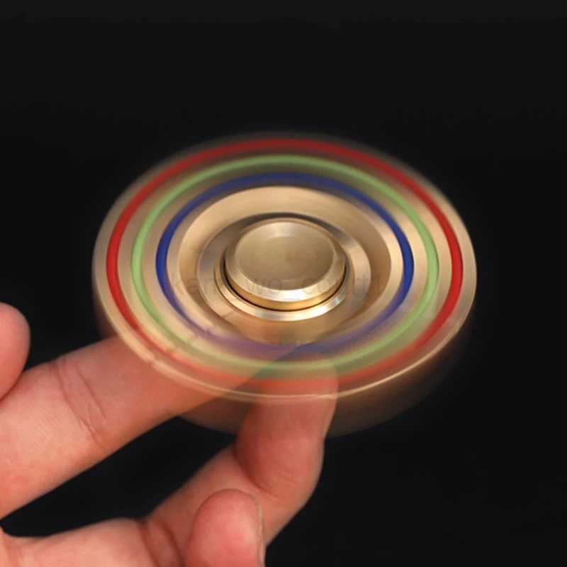 Brass Metal Fidget Spinner 6 Arm EDC Decompression Fingertip Gyro Antistress Toys For Kids Adults Juguetes AntiestrsM240729