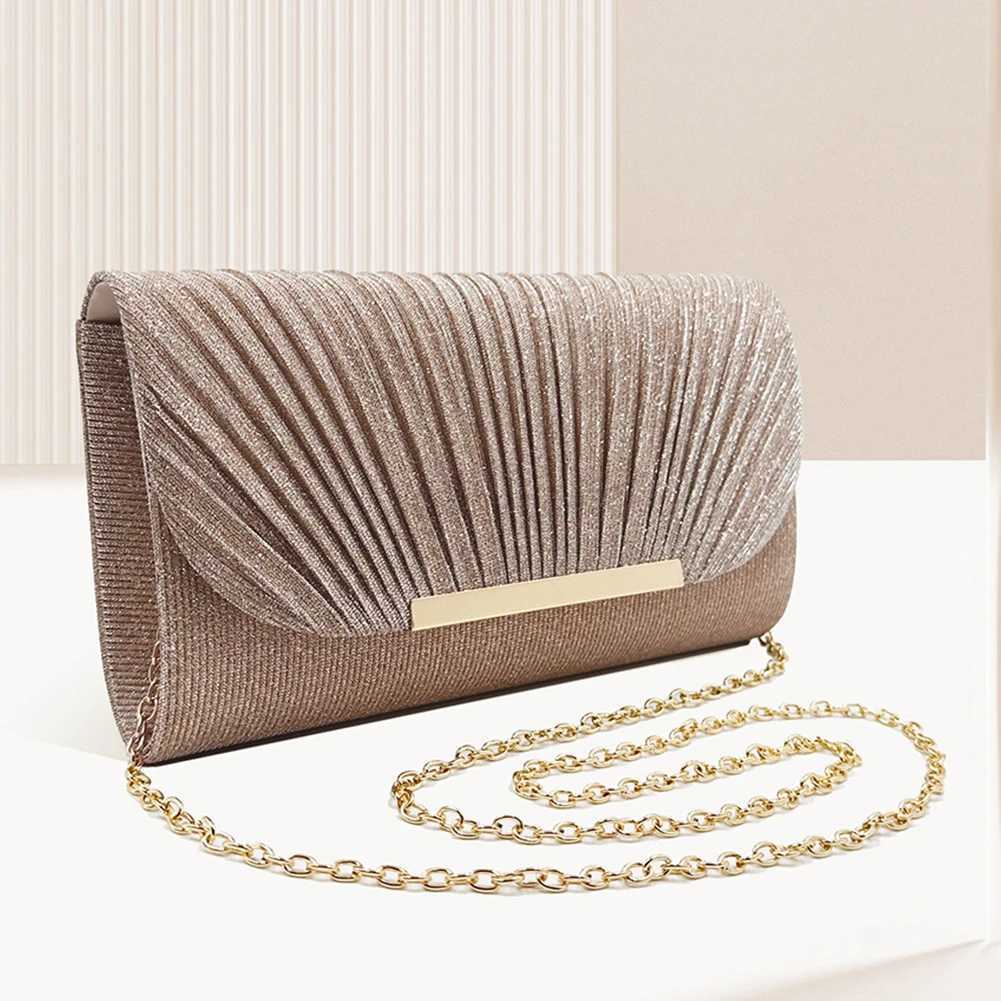 Elegant Shiny Clutch Bag for Women Shoulder Bag Chain Crossbody Bag Chic Handbag Purse Fashion Evening Clutch Party Wedding BagXJ240729