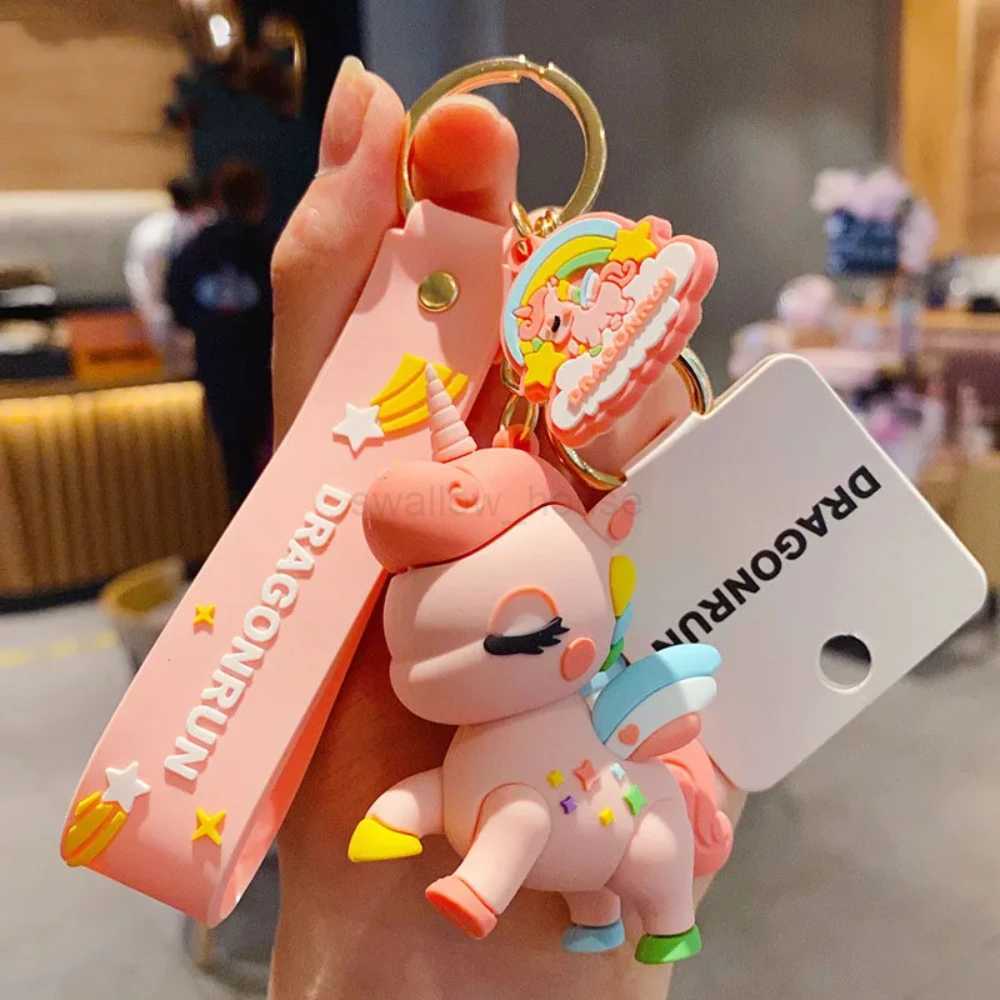 Cute Cartoon Original Unicorn Keychain Adorable Beautifu Key Chain Bag Pendant Car Key Ring Creative Gifts For ChildrenL240729