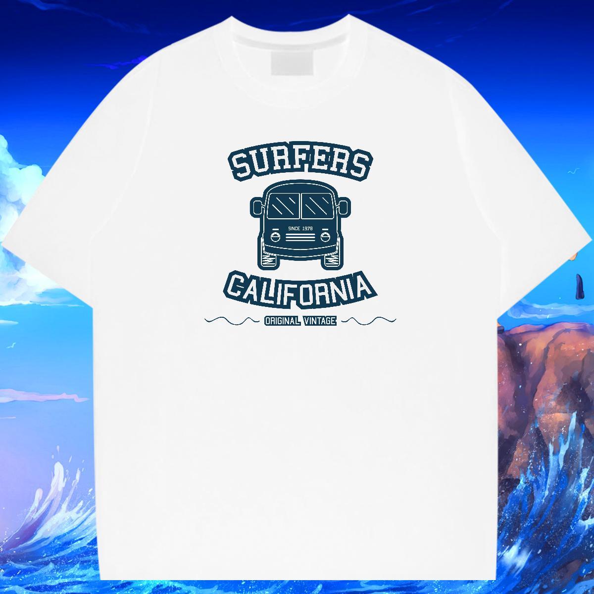 High Quality Men Tshirts 230g Pure Cotton Casual Beach letter Cartoon Print O Neck Short Sleeves Brand T Shirt For Man Wear