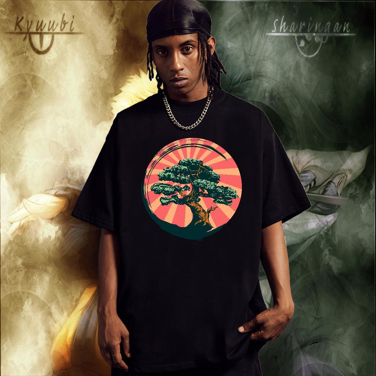 Unisex Men Tees 230g Pure Cotton Street tree Customized Breathable Crew Neck Stylist T shirt Top Tees