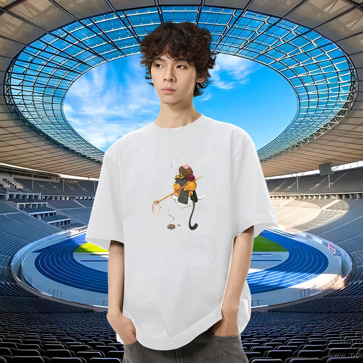 High Quality Couples T Shirts 230g Cotton Street monkey Anime Print Breathable Short Sleeve Factory Direct T-Shirts for Men Tee Shirt