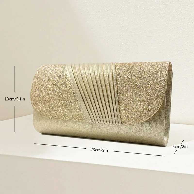 Women Evening Clutch Bag Female Crystal Day Clutch Wedding Purse Party Banquet Black Silver Clutches Bag Sequin Shoulder BagXJ240729