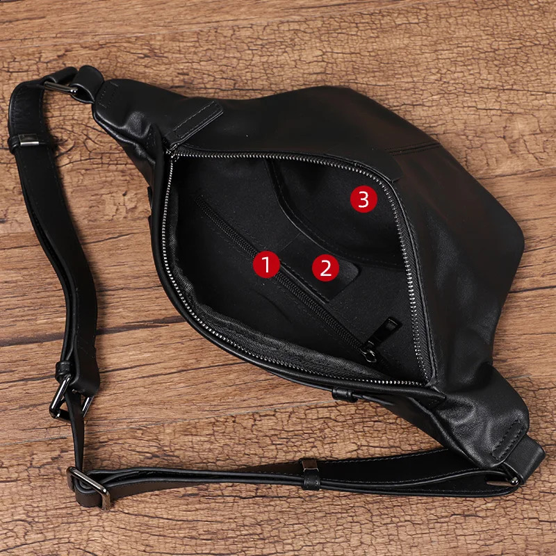 Multifunctional Men bag Genuine Leather Waist Pack For Women / Men Shoulder Bags Female Leather Bag Fanny Pack Bag 240729