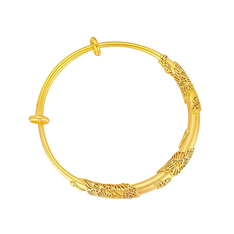 9999 real gold 24K yellow gold Ancient French gold leaf bracelet 240723