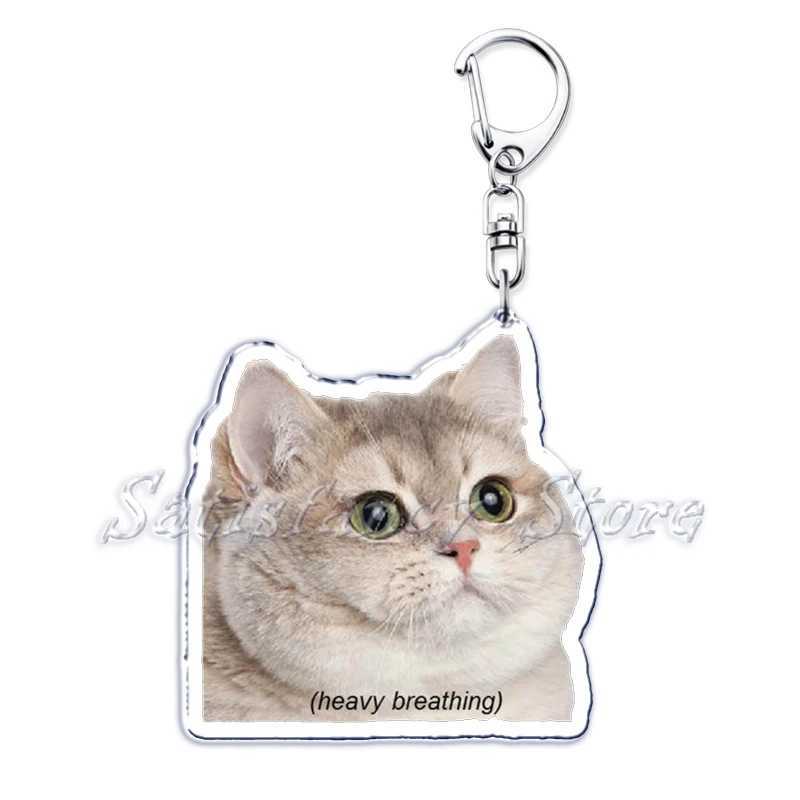 Cute Bread Cat Funny Meme Key Chain Keychains Ring for Accessories Bag Pendant Keyring Jewelry Fans Love GiftsL240729