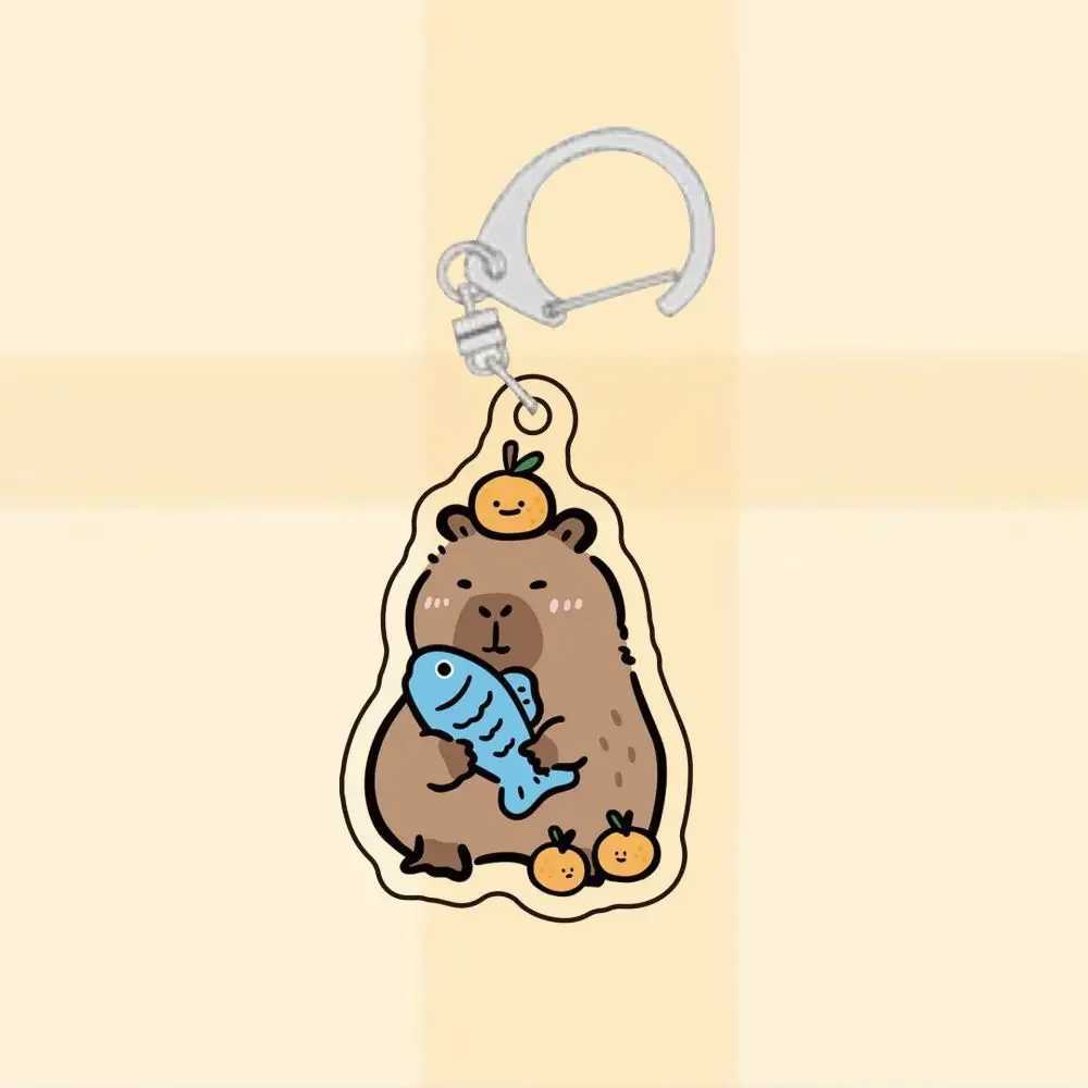 Hot Sale Cute Cartoon Capybara Acrylic Keychain Pendant Backpack Car Bag Key Ring Decor Friend GiftL240729