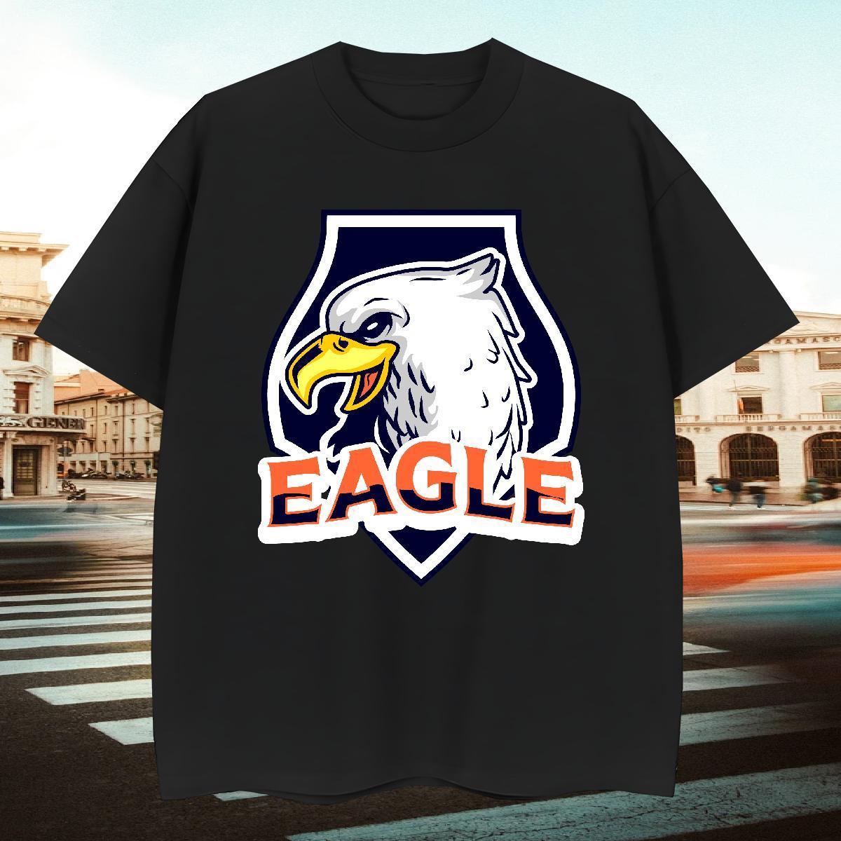 Loose Fit Men Tops Tees 100% Cotton 230g Street wear Hip Hop eagle DIY Printed Breathable Crew Neck Free Shipping Man T Shirts Wear