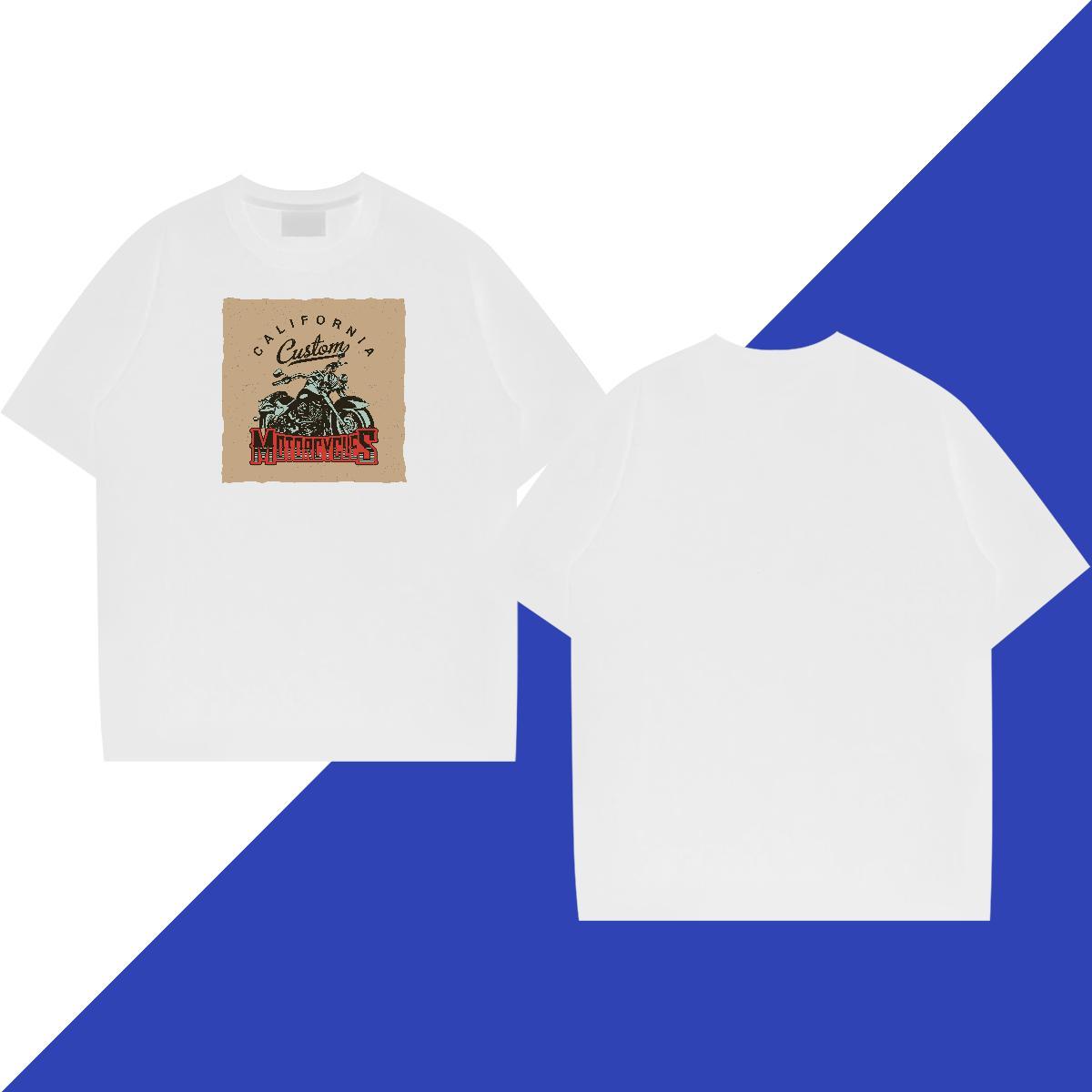 Free Shipping Men Tops Tees 230g Pure Cotton Daily Wear Motorcycle DIY Anime Breathable Short Sleeve 2024 DIY Man T Shirts Tee Shirt
