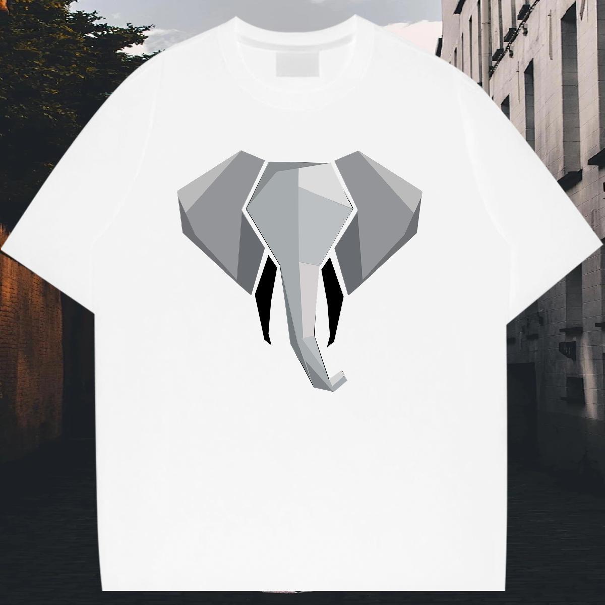 High Quality Men Tops Tees 230g 100% Cotton Sport Elephant Custom Print Plus Size Breathable Short Sleeve Classic T Shirts Men Tops Shirt