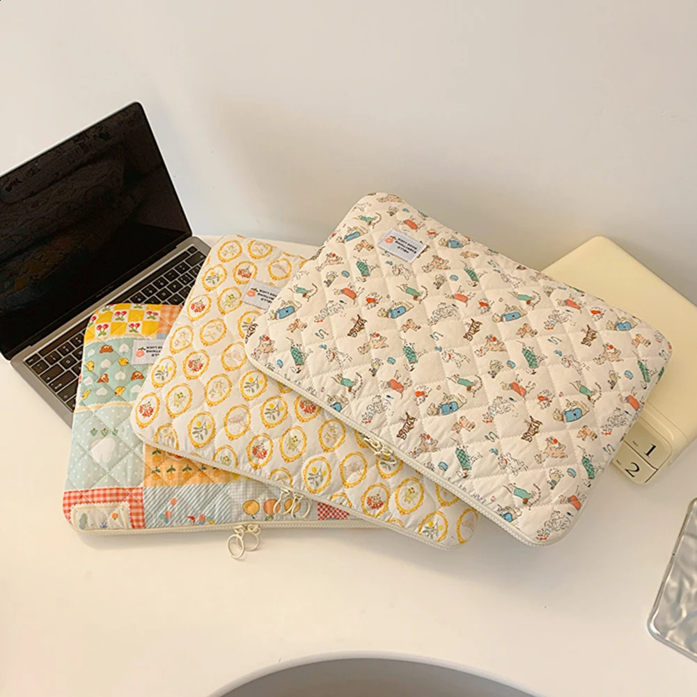 Flower Pattern Laptop Sleeve Case Bags Shockproof Computer Cover Bag Tablet Pouch for Macbook Air Pro 11 13 14 15 Inch Cover 240729