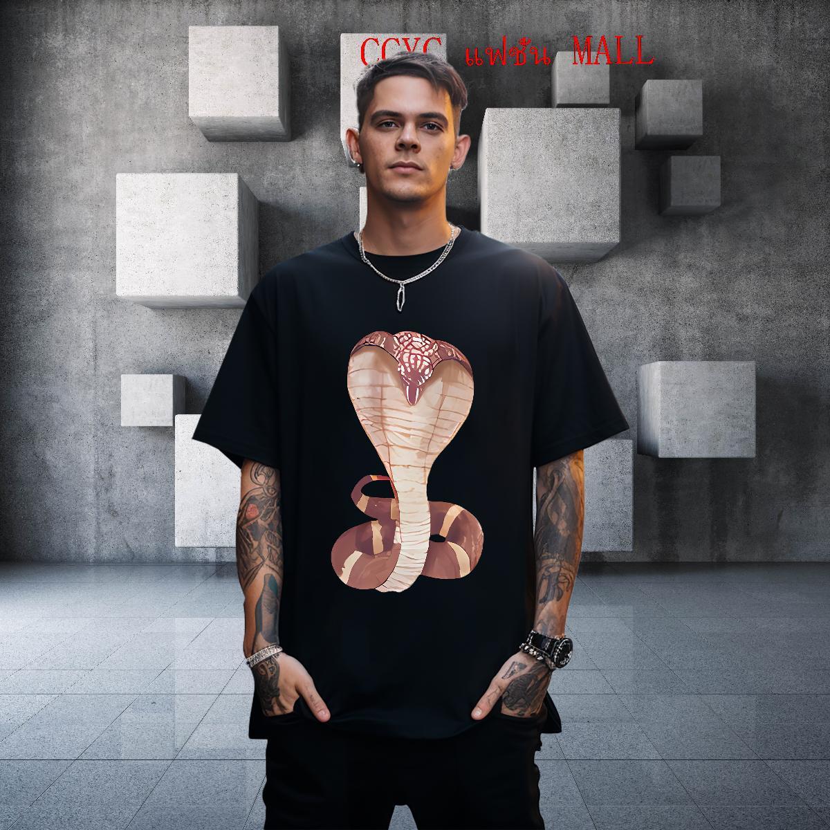 Unisex Men Clothes T-Shirt 100% Cotton 230g Hip Hop Street snake Custom Printed Crew Neck Fashion Casual Man T Shirts Polos