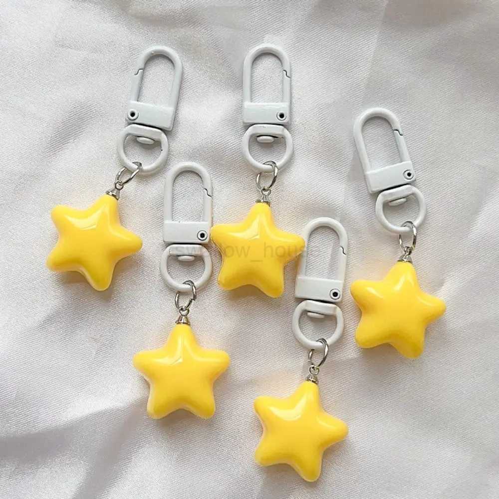 Stars Yellow Pink Stars Keychain Cute Soft Pentagram Chubby Yellow/Pink Fun DecorativeL240729