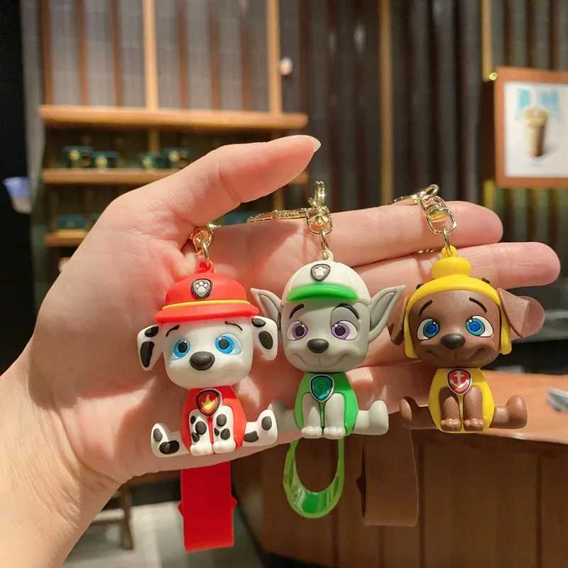 New Animated Cute Puppy Woof Paw Team Keychain Couple Keychain Bag Car Keychain Gift Wholesale patrol dollL240729