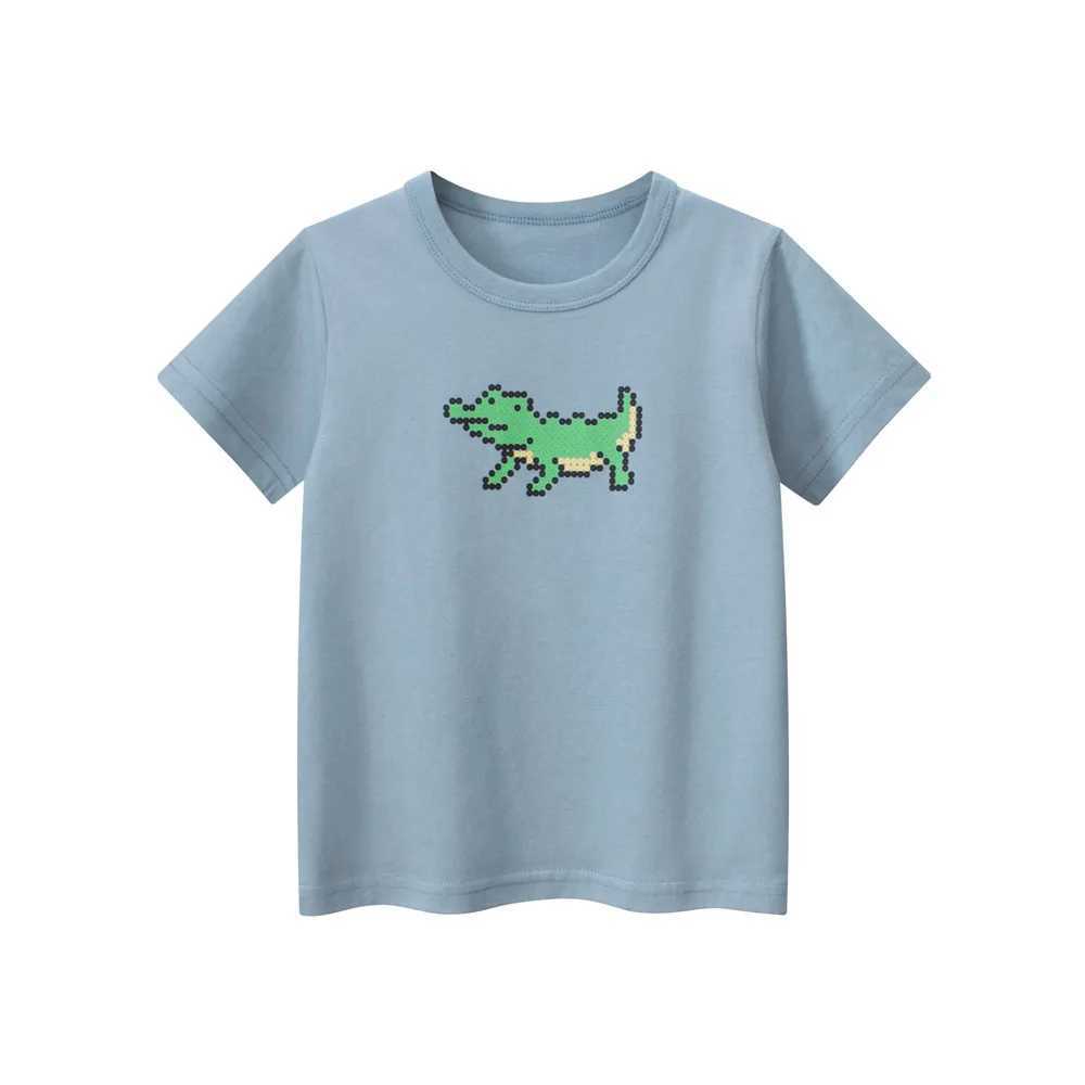 T-shirts Crocodile Print Boy T Shirt Cotton Toddler Kid Tshirt Baby Clothes Summer Casual Tee Top Short Sleeve OutfitL24729