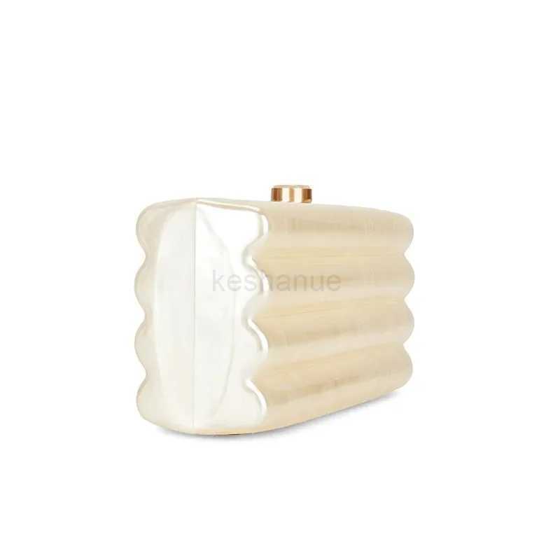 Women Acrylic Box Evening Clutch Bags For Wedding Party Luxury pearl ivory black pink Purses Designer Handbags High QualityXJ240729
