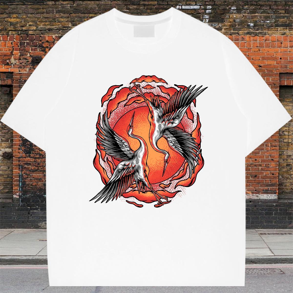 Soft Men Tops Tees 230g 100% Cotton Street beautiful DIY Printed Breathable Soft Factory Direct Men T Shirts Clothings