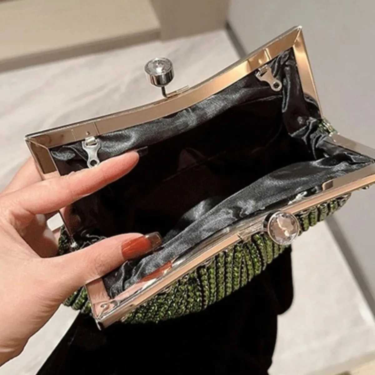 Women Luxury Rhinestone Evening Clutch Bag Detachable Chain Wedding Purse Prom Banquet Handbag Female Elegant Party Shoulder BagXJ240729