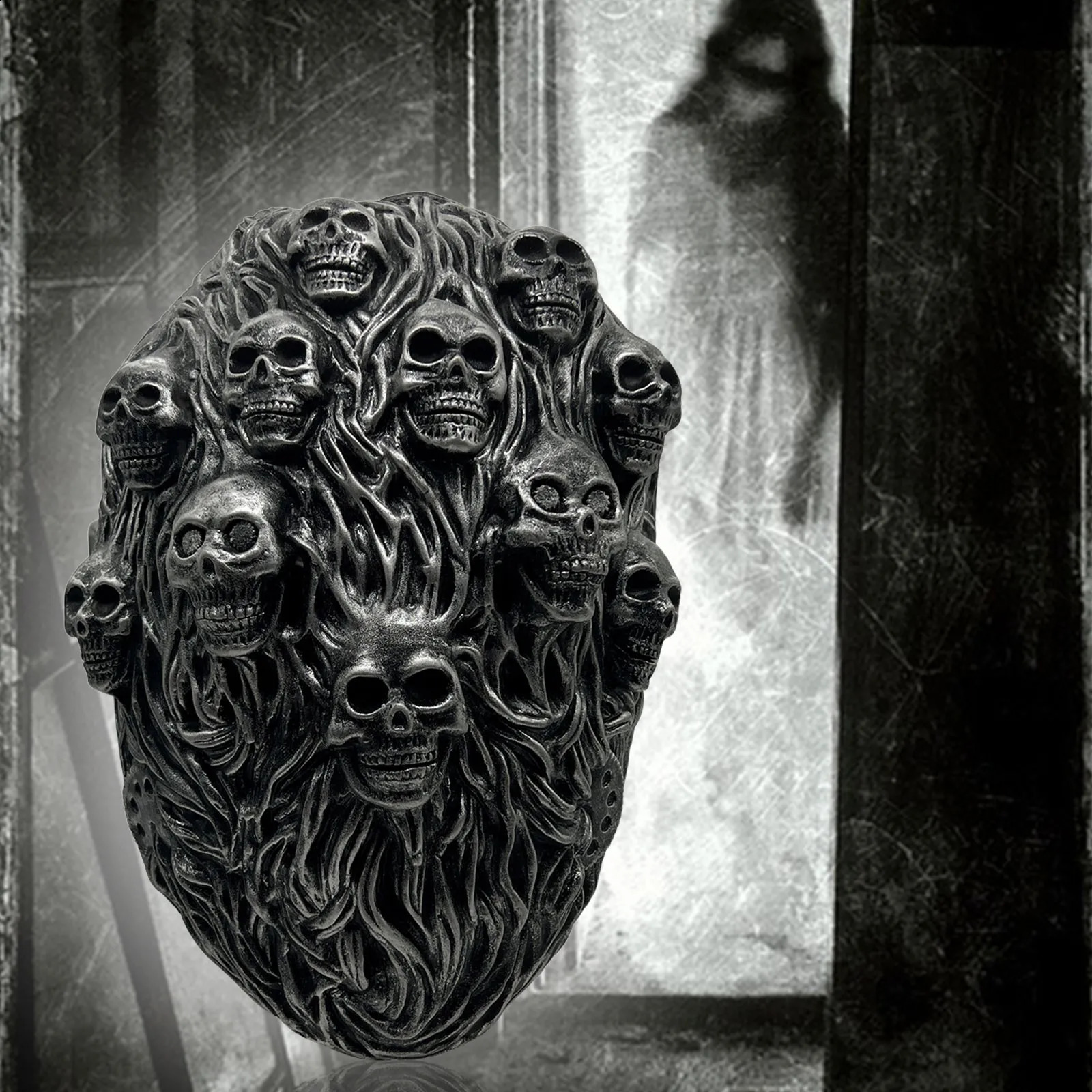 Steam Skull Halloween Mask Realistic Latex Full Face Creepy Skull Head Headgear Horror Mask Party Halloween Decoration 240729