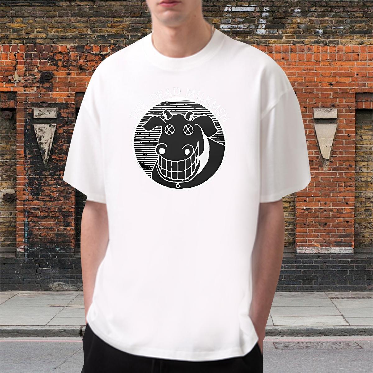 Loose Tshirt for Man Woman 230g Cotton Sports Casual cow Graphic O-Neck Short Sleeve Wholesale Man T Shirts Tops