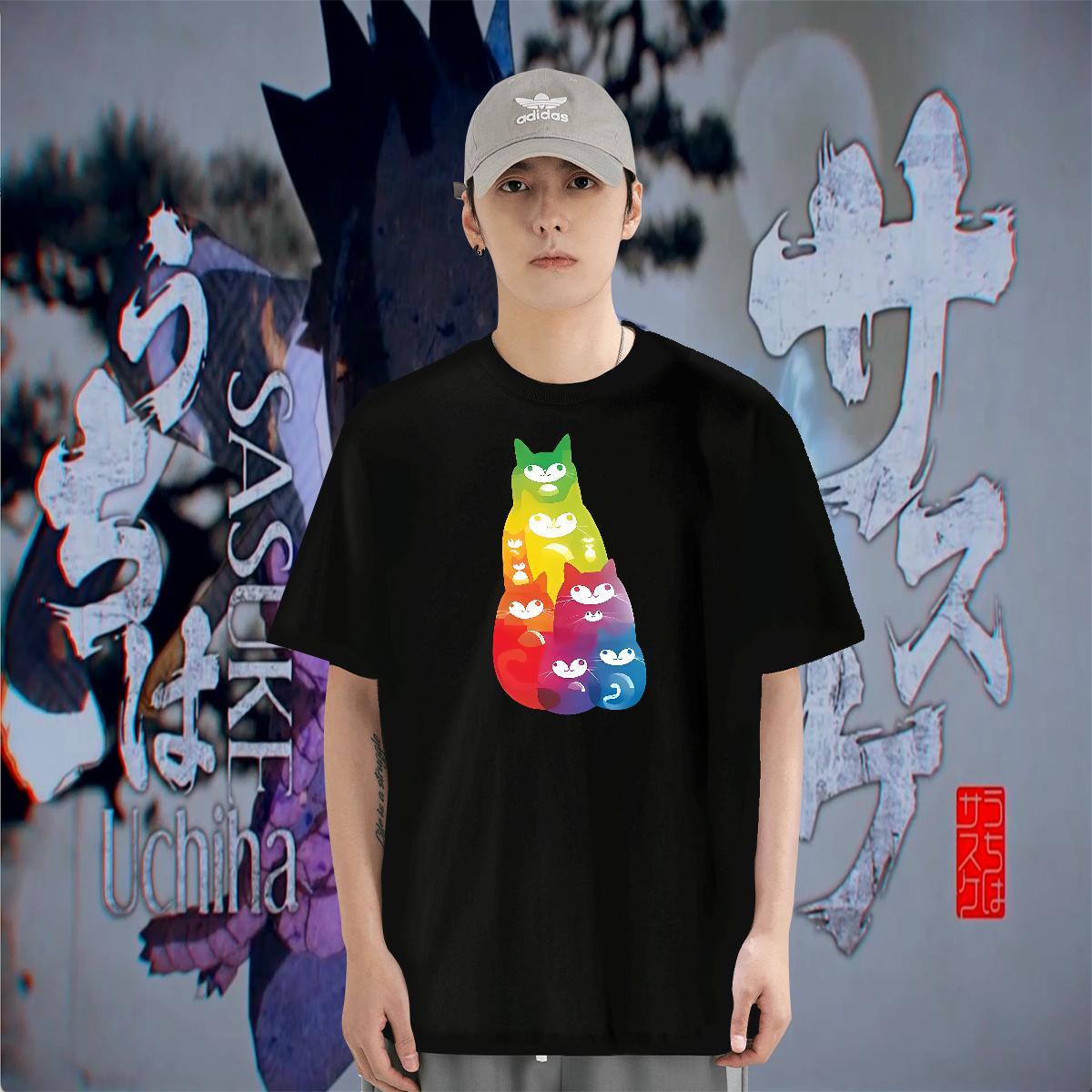 High Quality Couples T Shirts 230g Cotton Casual Beach colorful Anime Print Breathable Short Sleeve New Designer Man T Shirts Tshirts