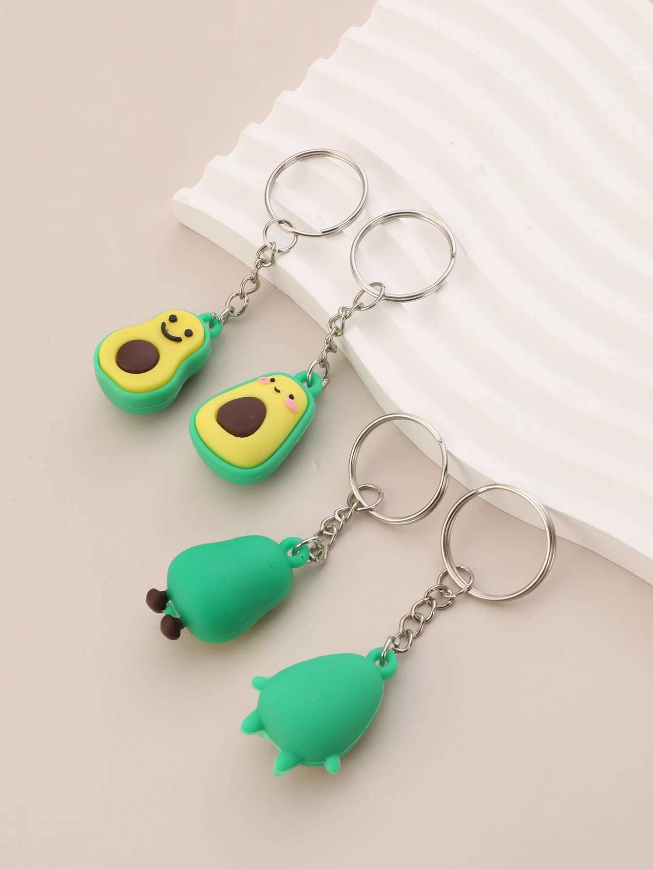 4pcs Avocado Keychain Green Cute Avocado Keychain Friendship Keychain Gift Pendant For Valentines Day BirthdayL240729