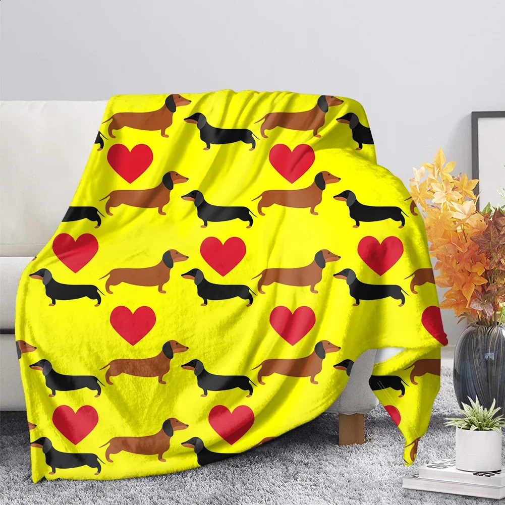 Dachshund Blanket Fluffy Soft Warm Sausage Dog Throw Blankets for Bed Sofa Lightweight Plush Sheet Bedspread Flannel Cozy Cover 240729
