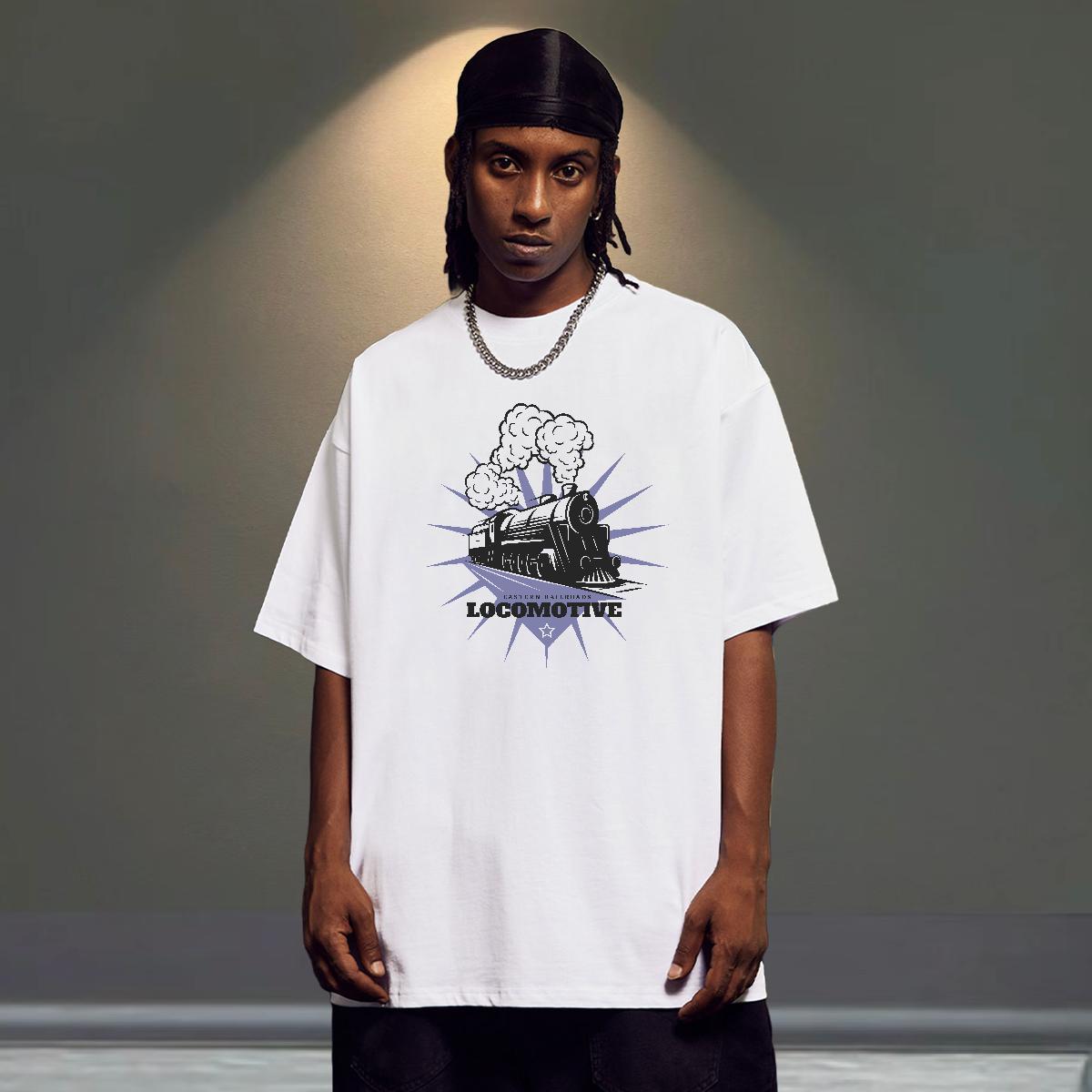 Free Shipping Men Tees 100% Cotton 230g Daily Wear train Customized Pure Cotton DIY Customized Man T Shirts Polos
