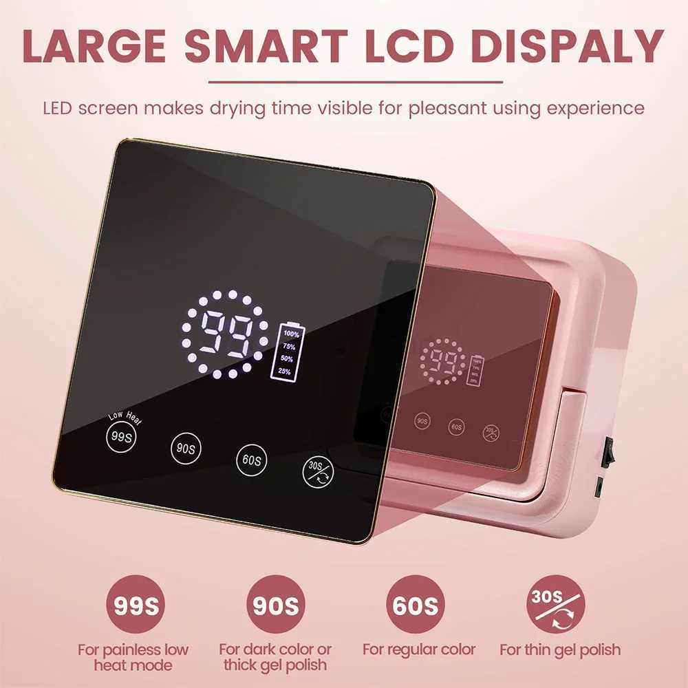 Cordless Rechargeable UV Nail Lamp 128W With 36 LEDs Portable LED Nail Dryer Professional Fast Charger Curing Lamp for SalonM240729