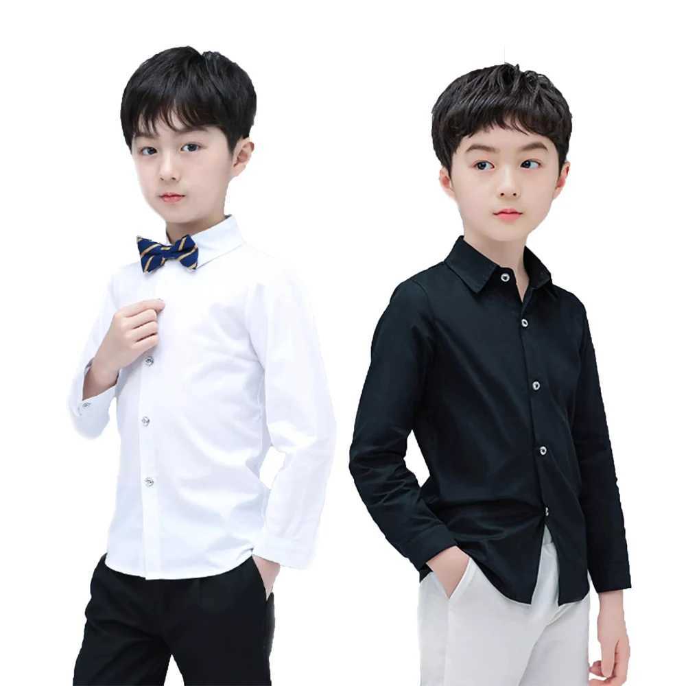 LOLANTA childrens white long sleeved shirt boys wear pure cotton button down shirt for formal wedding partyW240729