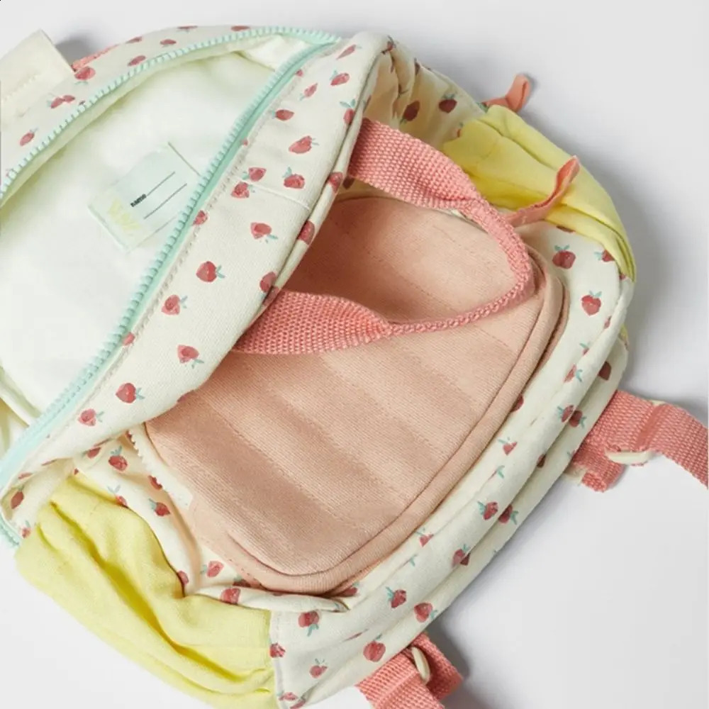 Personalized Embroidered Strawberry Kid Backpack Customized Childrens Name Schoolbag Gift Baby Stroller Bag Back To School Gift 240712