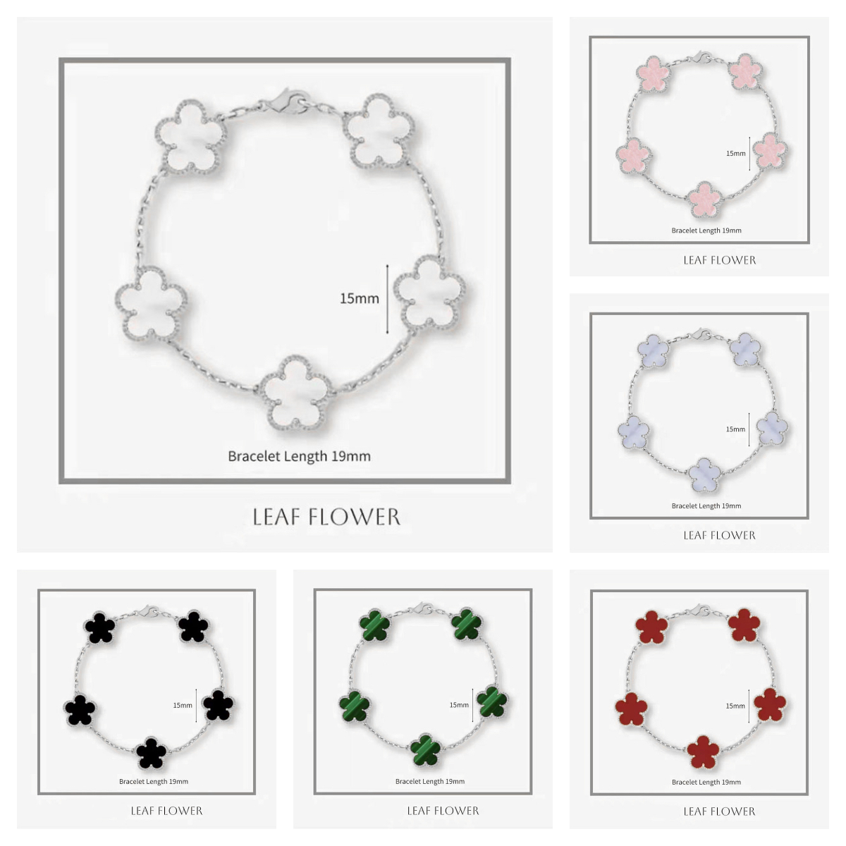 nature jewelry woman charm bracelet designer bracelet five flower bracelets luxury 925 sterling silver jewelry clover bracelet diamonds braclets gift wholesales