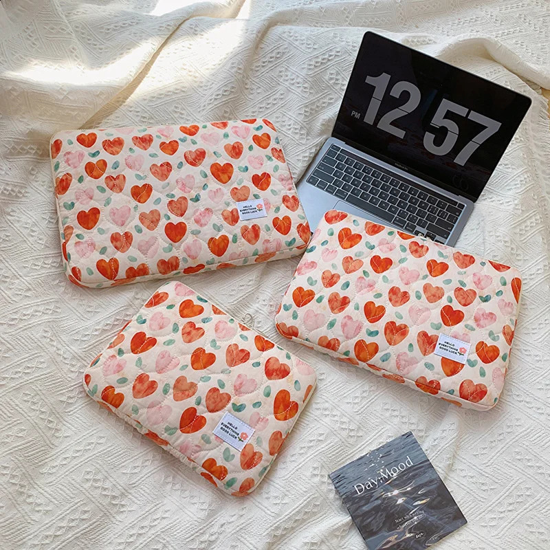 Ins Cute Flower Laptop Sleeve Computer Carrying Case Bag 11 13 14 15.3 15.6 Inch Portable Table Cover Bags for Mac Book HP ASUS 240729