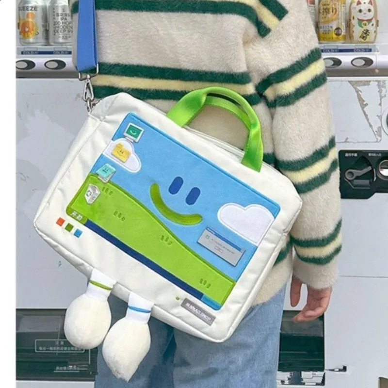 Ins Cartoon Laptop Bag Cover Laptop SlEEve Handle Bag 12 13 14 15 17 Inch Carrying Bag Accessories 240729