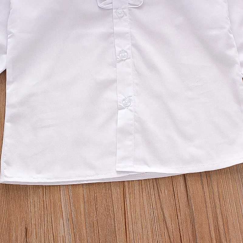 Spring and Autumn Girls Long Sleeve Shirt Black Fungal Edge Collar Top Minimalist Girls ClothingW240729